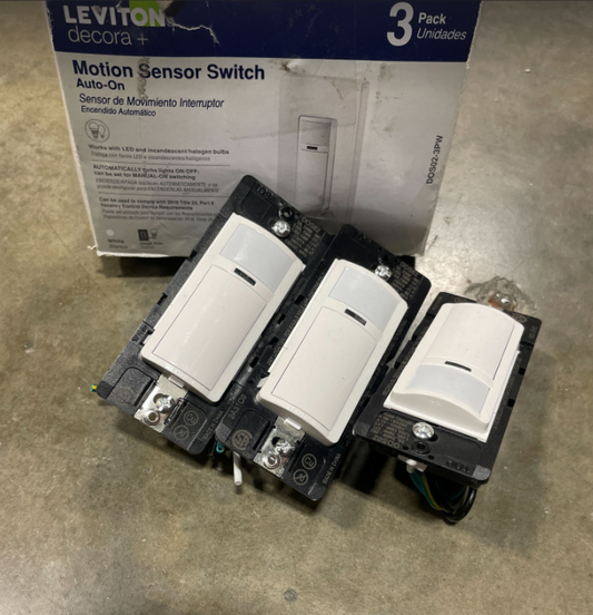 Motion Sensor Switch 3 Pack White, Leviton decora