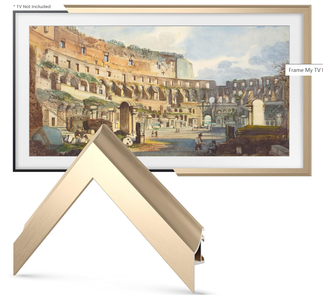 Frame My TV Deco TV Frame Alloy Scoop - Pale Gold Bezel