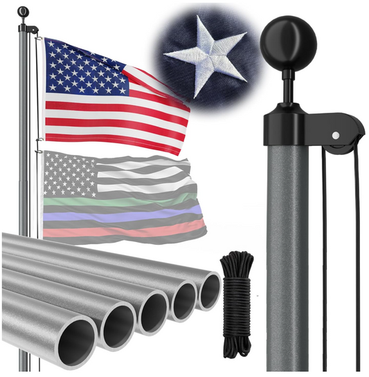 FFILY Heavy Duty 25 FT Flag Pole Kit