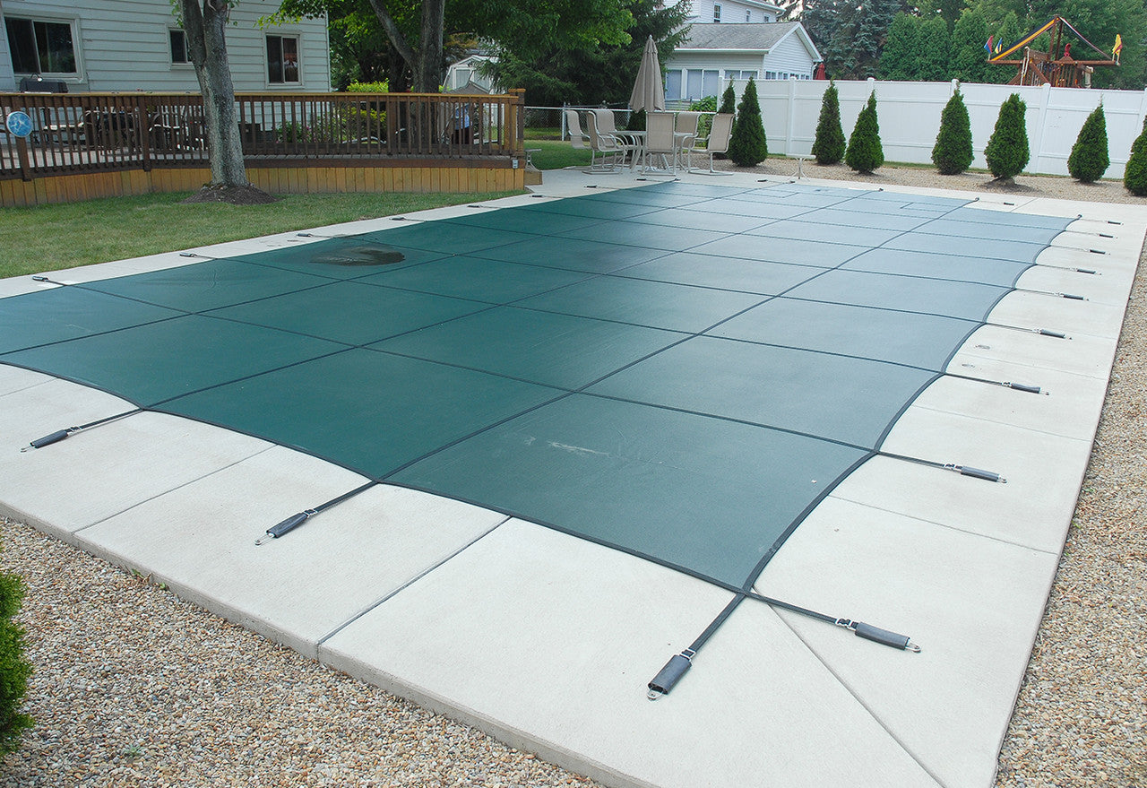 GLI Secur-A-Pool Mesh 15' X 30' Rectangle Green Inground Safety Cover, 20-1530RE-SAP-GRN