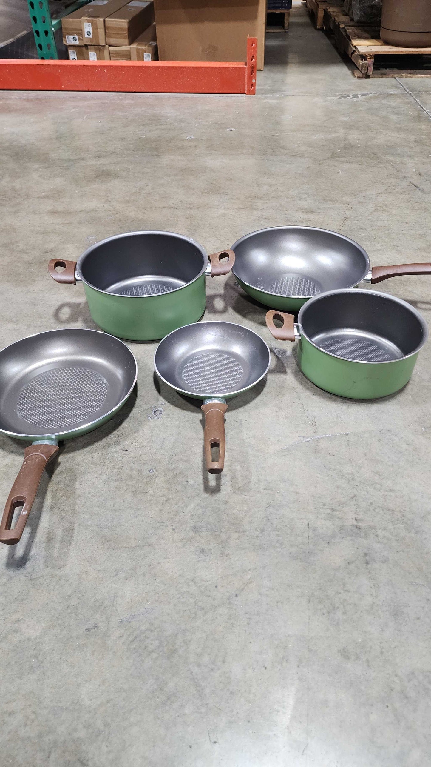 Lumenflon Sedona ECO Aluminum 7-Piece Non-stick Cookware Set Italian Made, Green