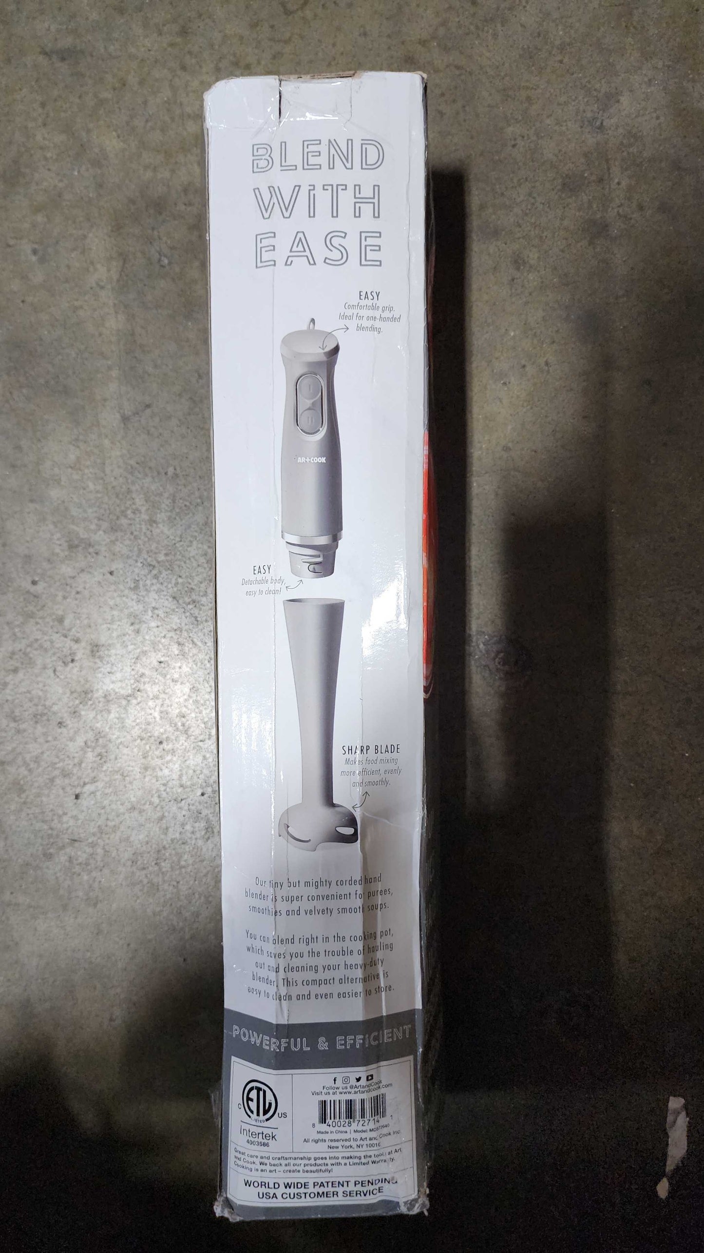 Immersion Blender Handheld Two Speed Corded -AR+Cook -NEW IN BOX