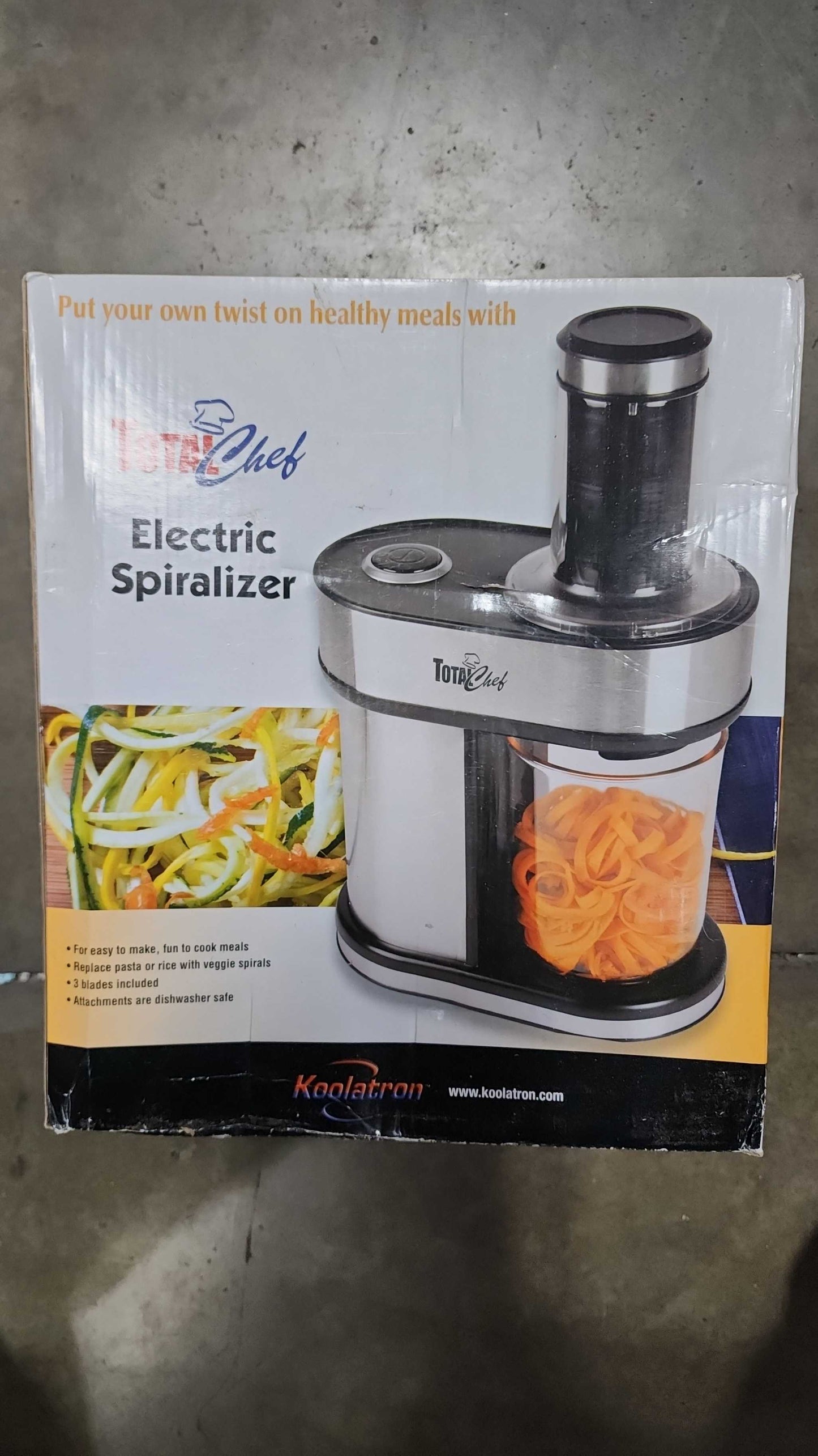 Total Chef 3-in-1 Automatic Electric Vegetable Spiralizer and Slicer