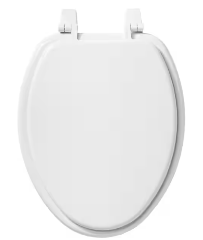 Elongated Enameled Wood Closed Front Toilet Seat in White