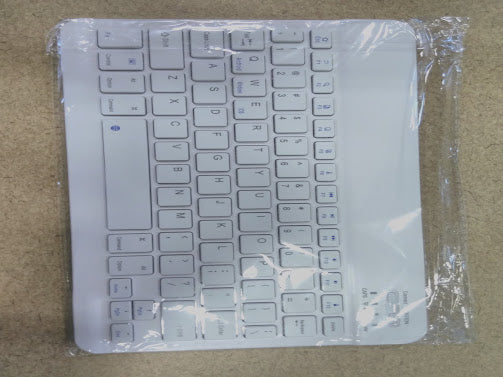 Ultra-Slim Bluetooth Keyboard Portable Mini Wireless Keyboard Rechargeable for Apple iPad iPhone Samsung Tablet Phone Smartphone iOS Android Windows (10 inch White)
