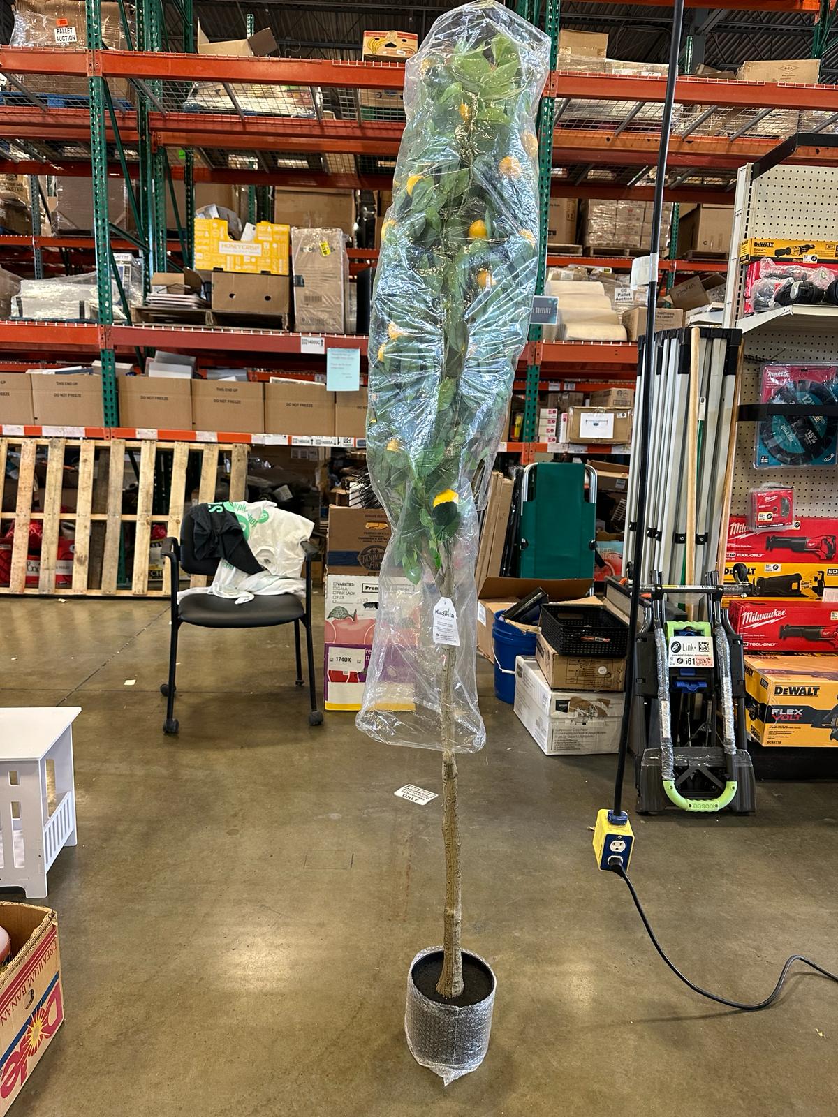 Kazeila Artificial Lemon Tree, 6 Feet Fake Lemon Plant, Pre Potted Faux Lemon Tree, Plastic Lemon Fruit Tree for Home Decor Living Room Office
