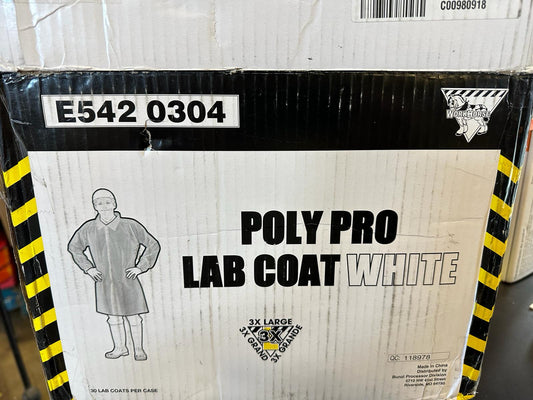 WorkHorse 3X-Large, White Polypro Lab Coat Item # E5420304