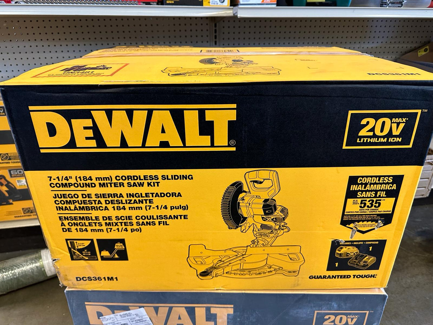 DEWALT 20V MAX* 7-1/4-Inch Miter Saw, Cordless (DCS361M1)