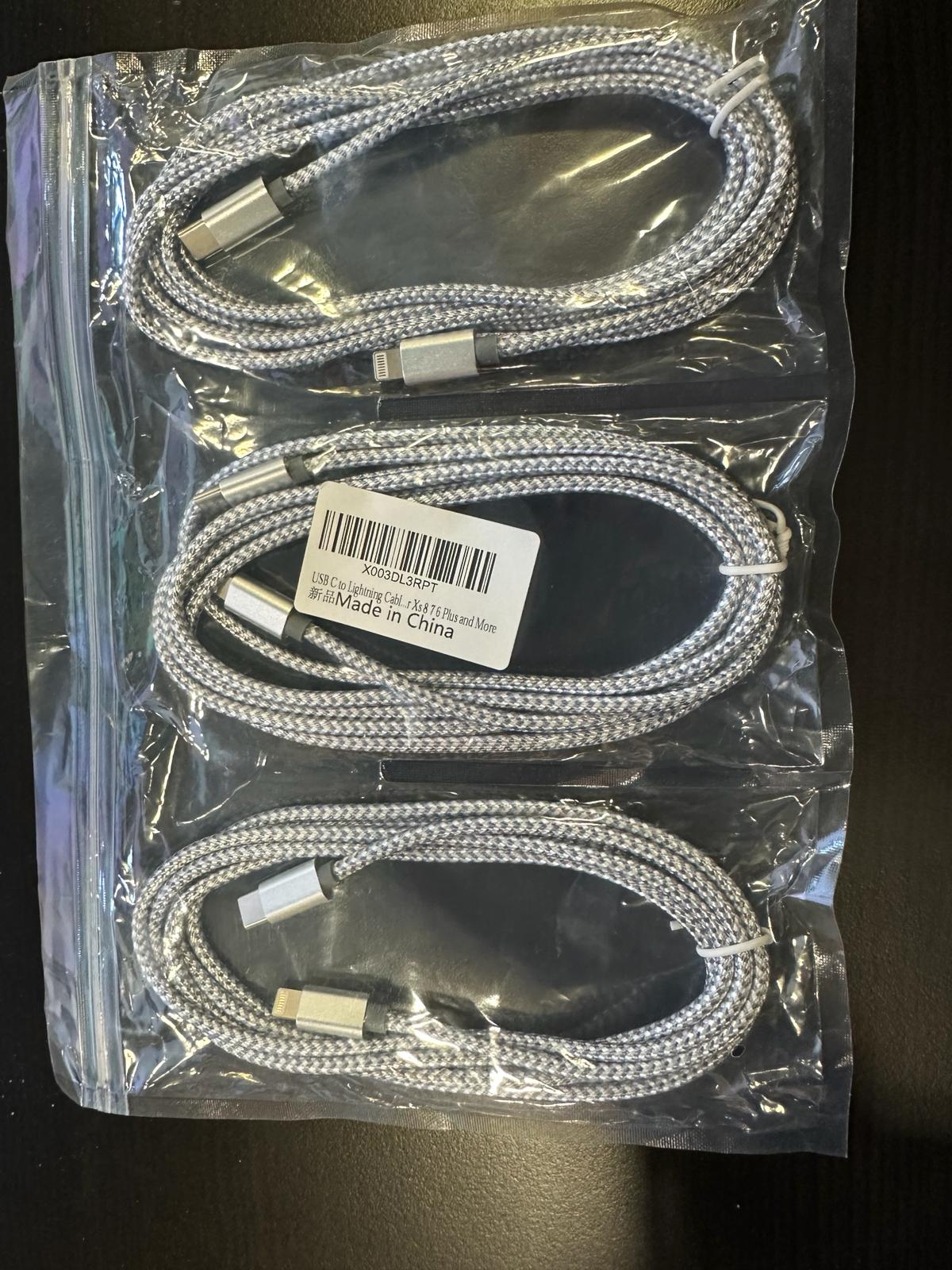 USB C to Lightning Cable 3Pack 6 FT Apple MFi Certified iPhone Fast Charger Type c to Lightning Cable Nylon Braided