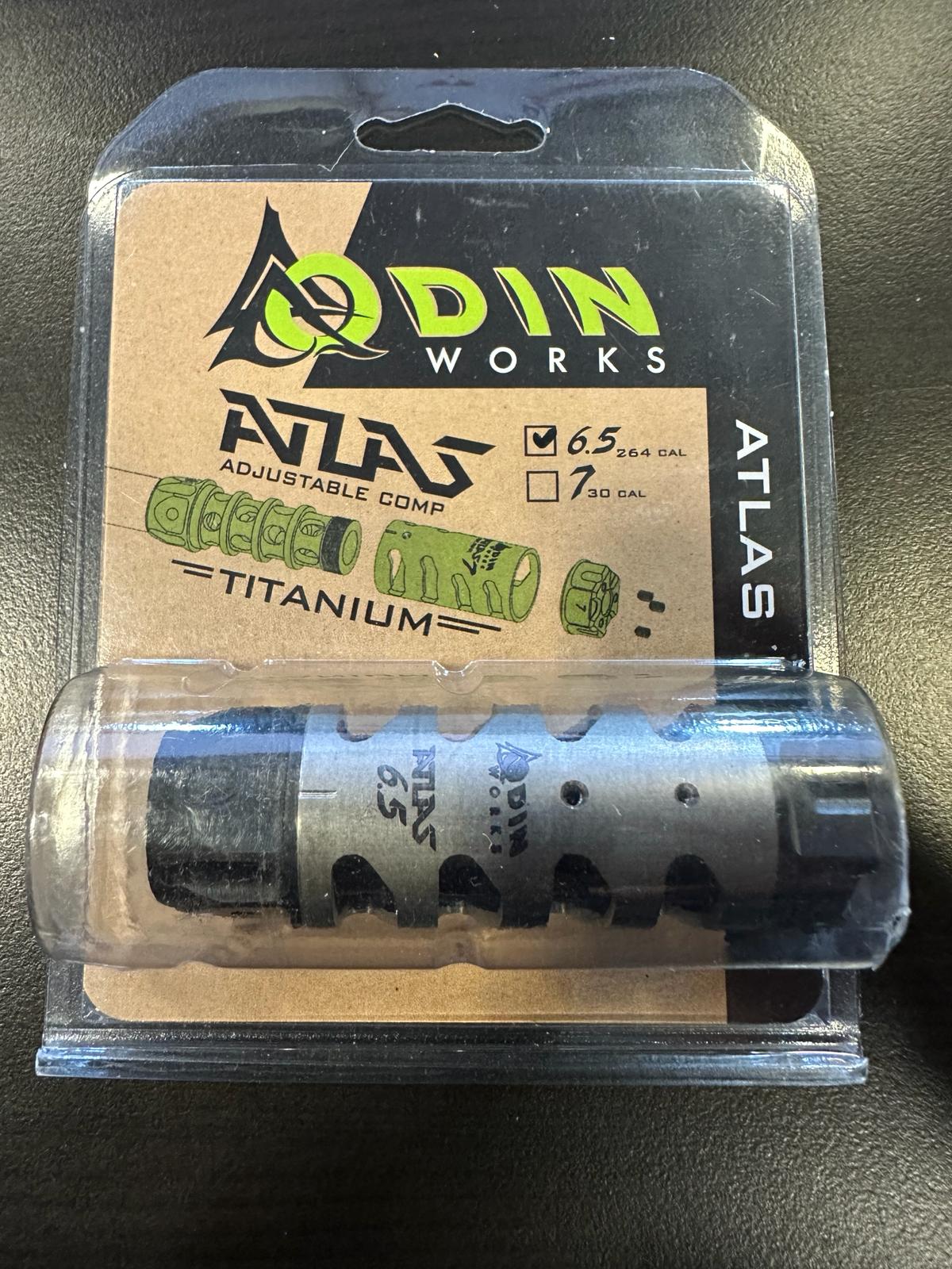 Odin Works Atlas 6.5 Compensator 5/8x24 Isonited Stainless Steel/Titanium Black [FC-857392006208]
