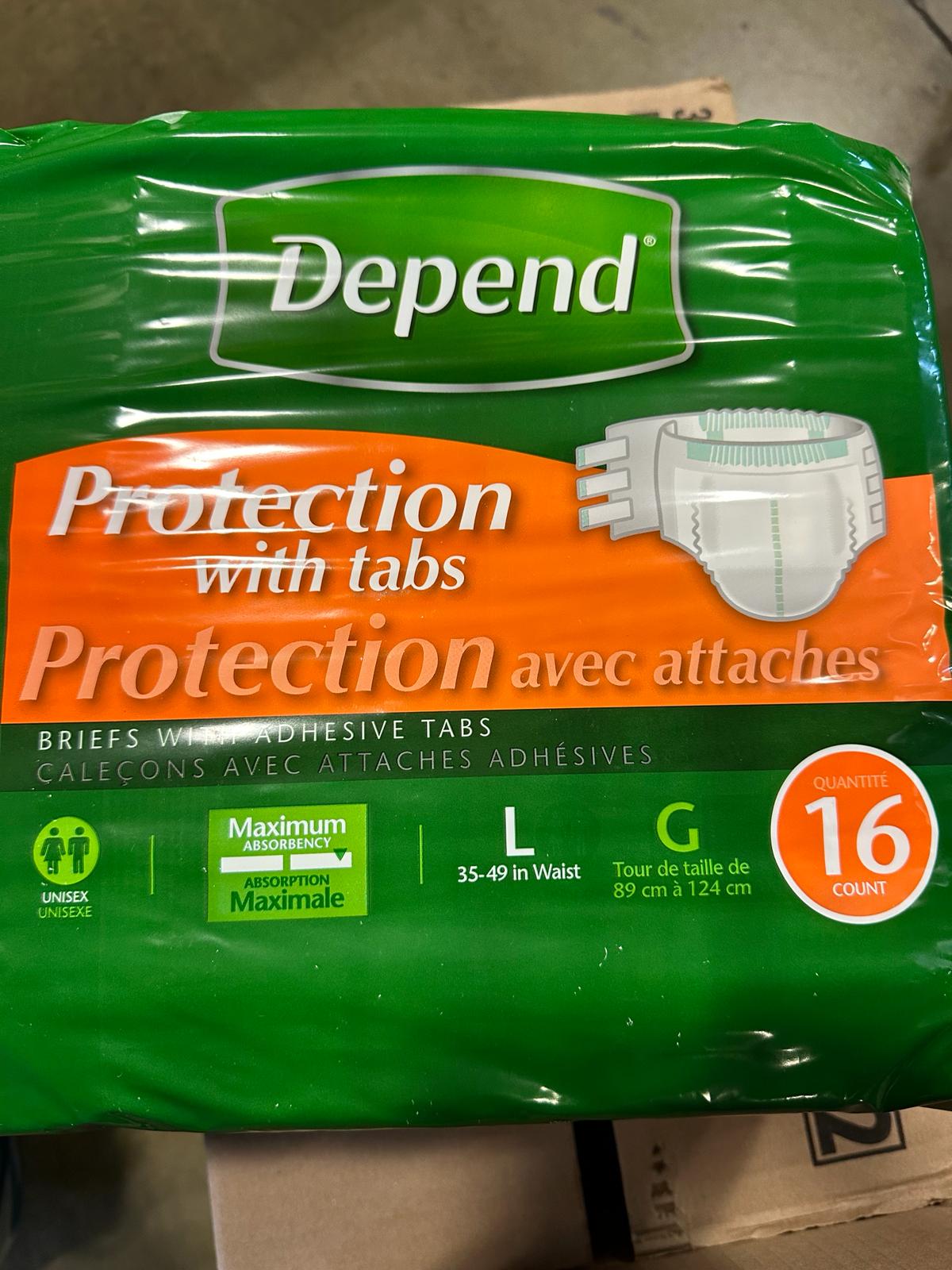 Depend Protection with Tabs, [Large], Maximum Absorbency, 16-Count Package