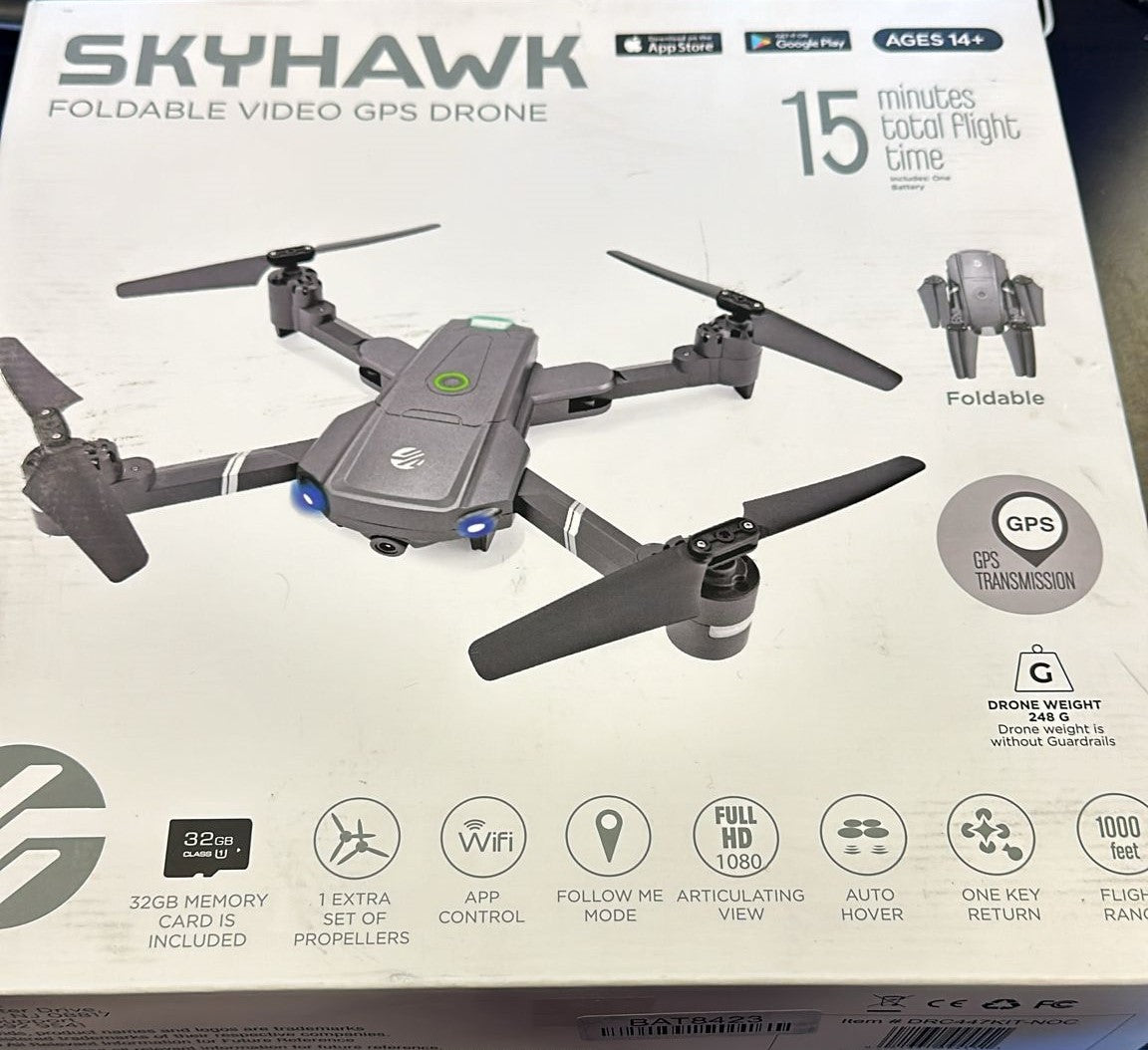 Vivitar DRC447 SkyHawk Foldable Video Drone 1080P HD Live Video Quadcopter