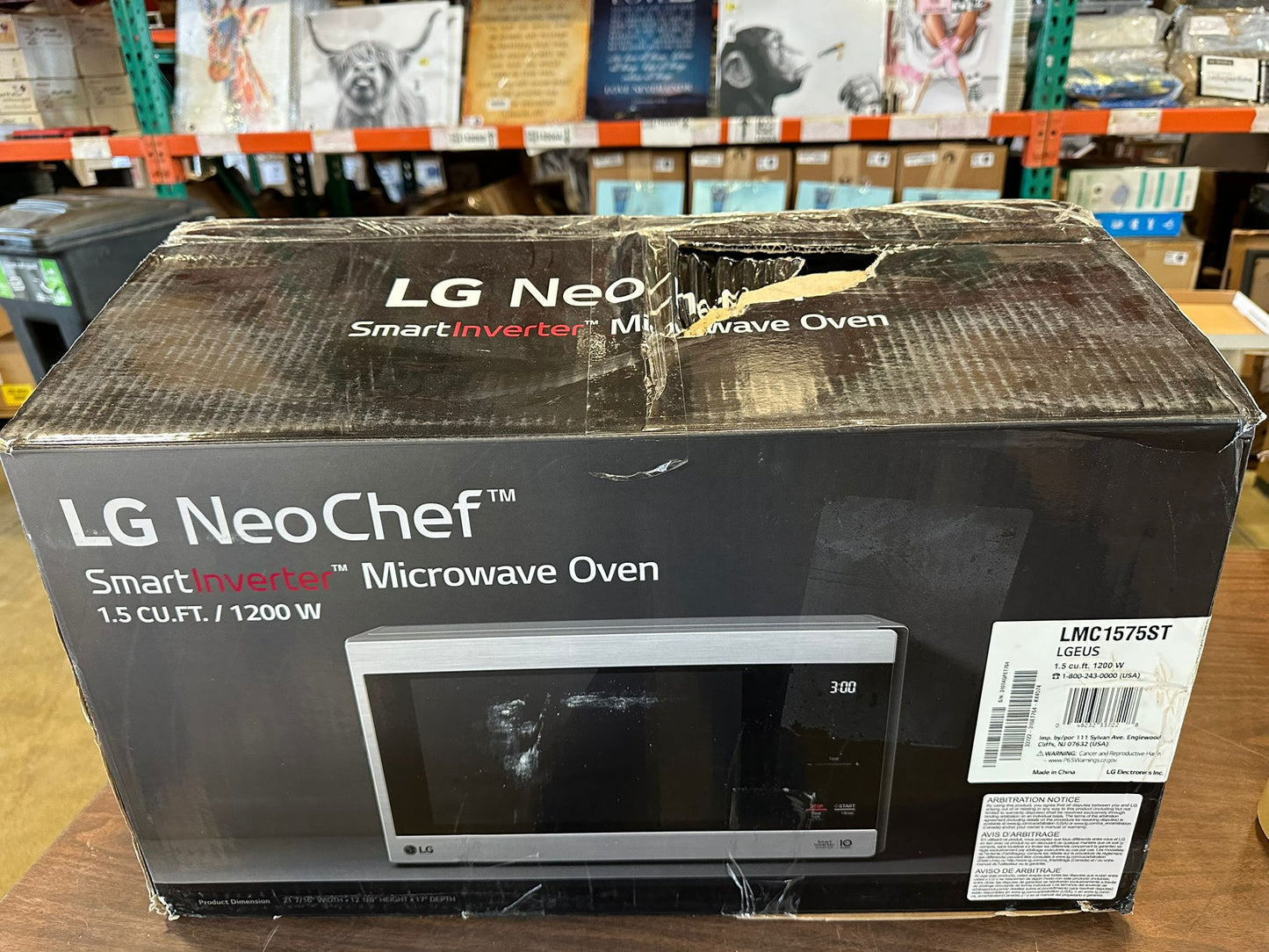 LG - NeoChef 1.5 Cu. Ft. Countertop Microwave with Sensor Cooking and EasyClean Stainless Part Number LMC1575ST With Minimal Damage To Top