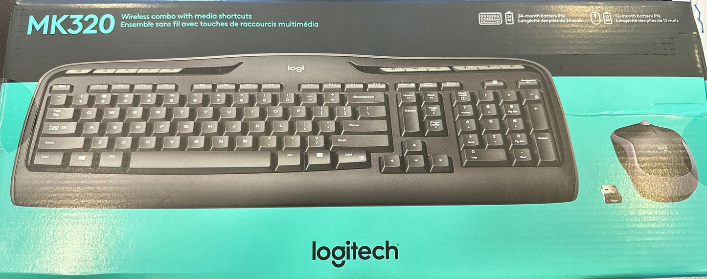 Logitech MK320 Wireless Keyboard and Mouse Combo (Black)