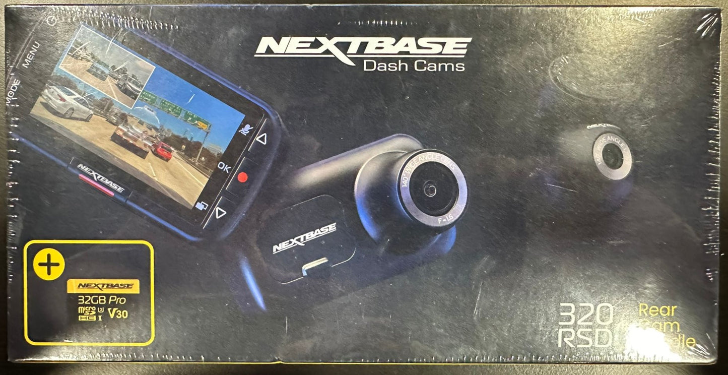 Nextbase 320XR 1080p Dash Cam with Parking Mode & Rear Window Cam - Night Vision Dash Cam Front and Rear, Automatic Loop Recording, File Protection, Reliable Motion Activated Car Camera