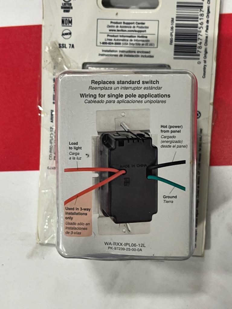 Leviton R50-IPL06-10M Single Pole 3 Way 120V Preset Slide Dimmer