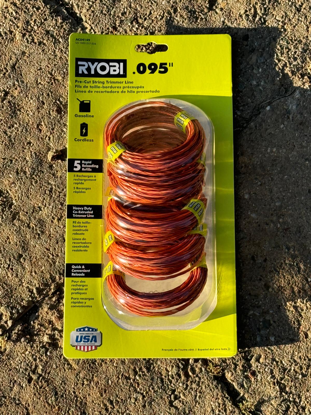 Ryobi 0.095 in. x 16 ft. Pre-Cut Spiral Line (5-Pack)