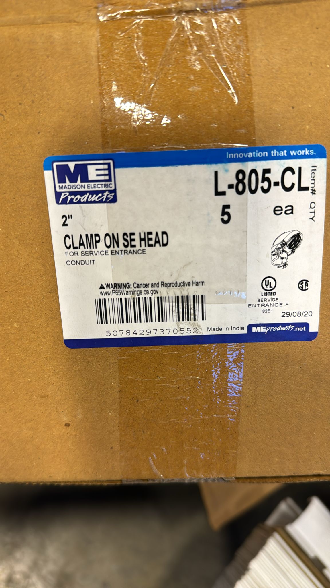 Madison L-805-CL 2" Clamp-On Service Entrance Cap