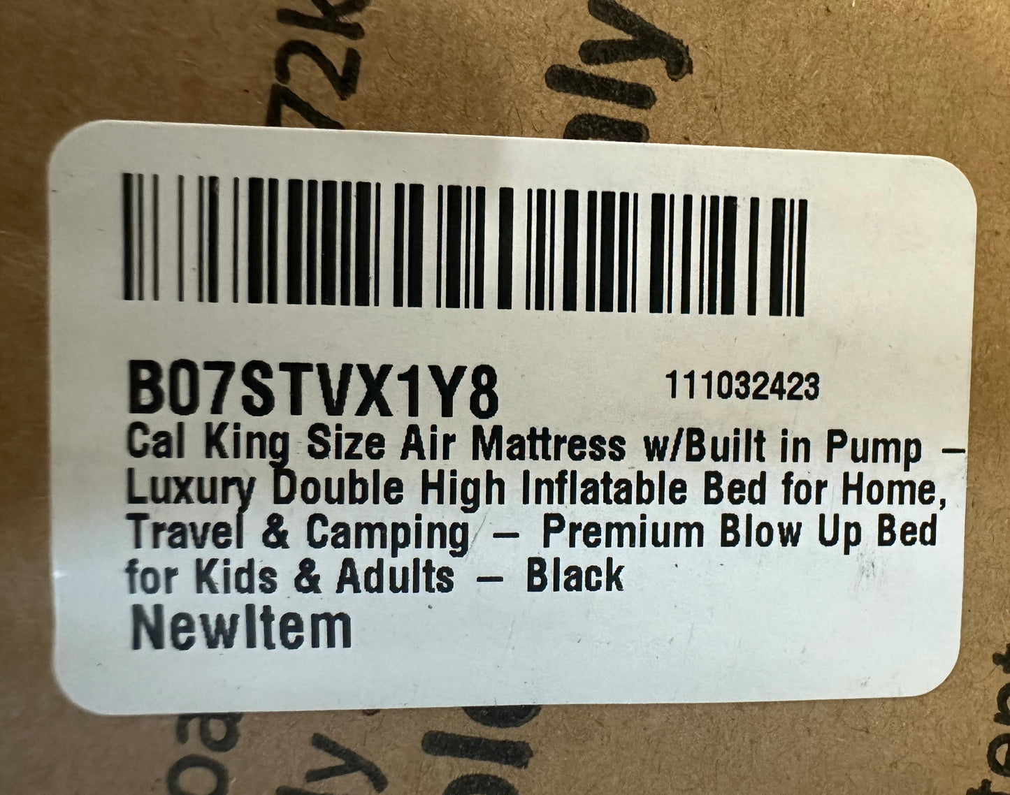 Englander Cal King Size Air Mattress w/Built in Pump - Luxury Double High Inflatable Bed for Home, Travel & Camping - Premium Blow Up Bed for Kids & Adults - Black