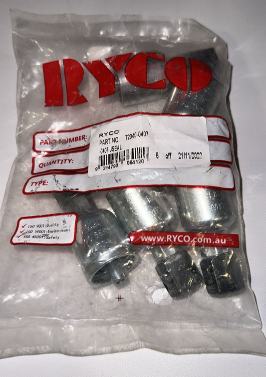 Ryco Hydraulics T2040-0407  Hose End Hydraulic Fittings 1/4" (Qty 5)