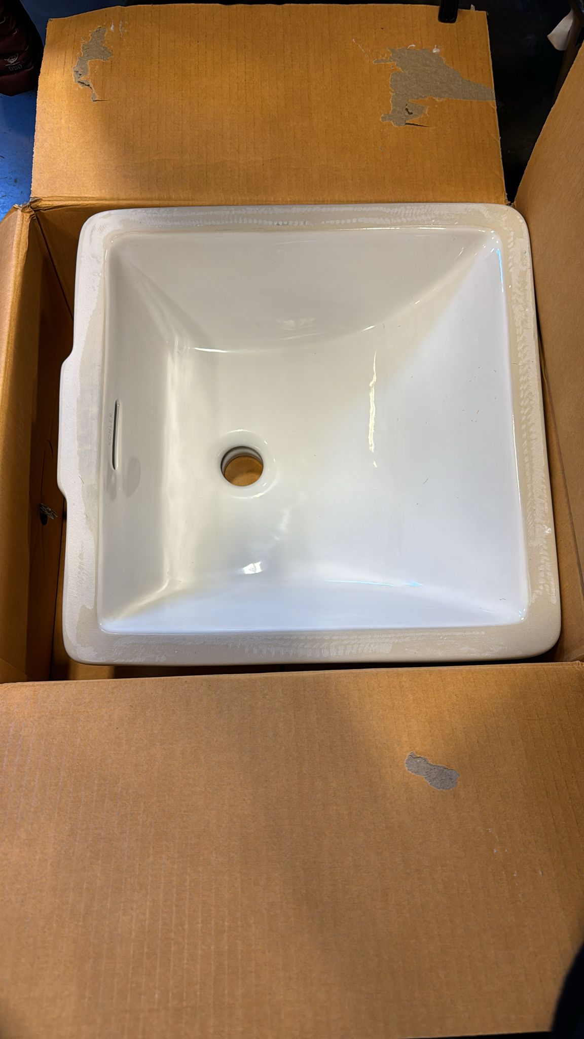 Kohler Brazn 16-5/16" Square Vitreous China Undermount Bathroom Sink with Overflow