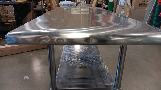 Stainless Steel Table 24 x 60 Inches, NSF Heavy Duty Commercial Kitchen Prep and Work Table with Undershelf for Restaurant, Hotel, Home