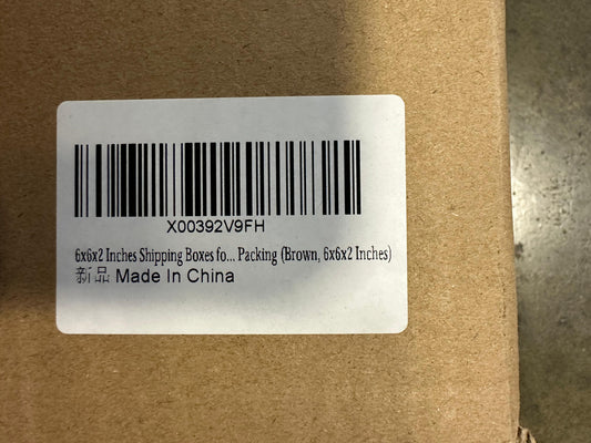 Sodissa 6x6x2 Inches Shipping Boxes Pack of 25, Brown Corrugated Cardboard Boxes for Small Bussiness, Packing and Mailing