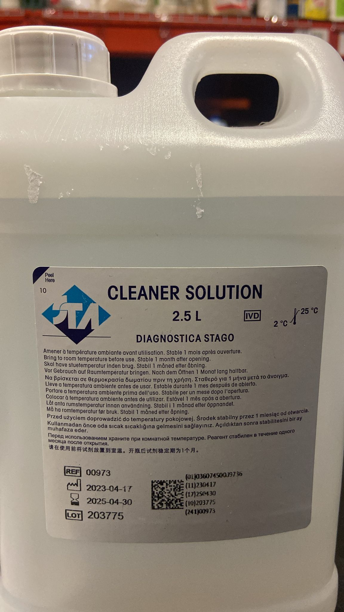 Stago STA Cleaner Solution 2.5L Exp 2025-11-30 NEW SEALED