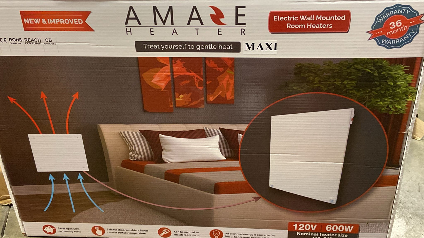 Amaze MINI 250Watt - Wall Mount Room Space Heater Panel - Electric Convection Room Heater – AH250USM