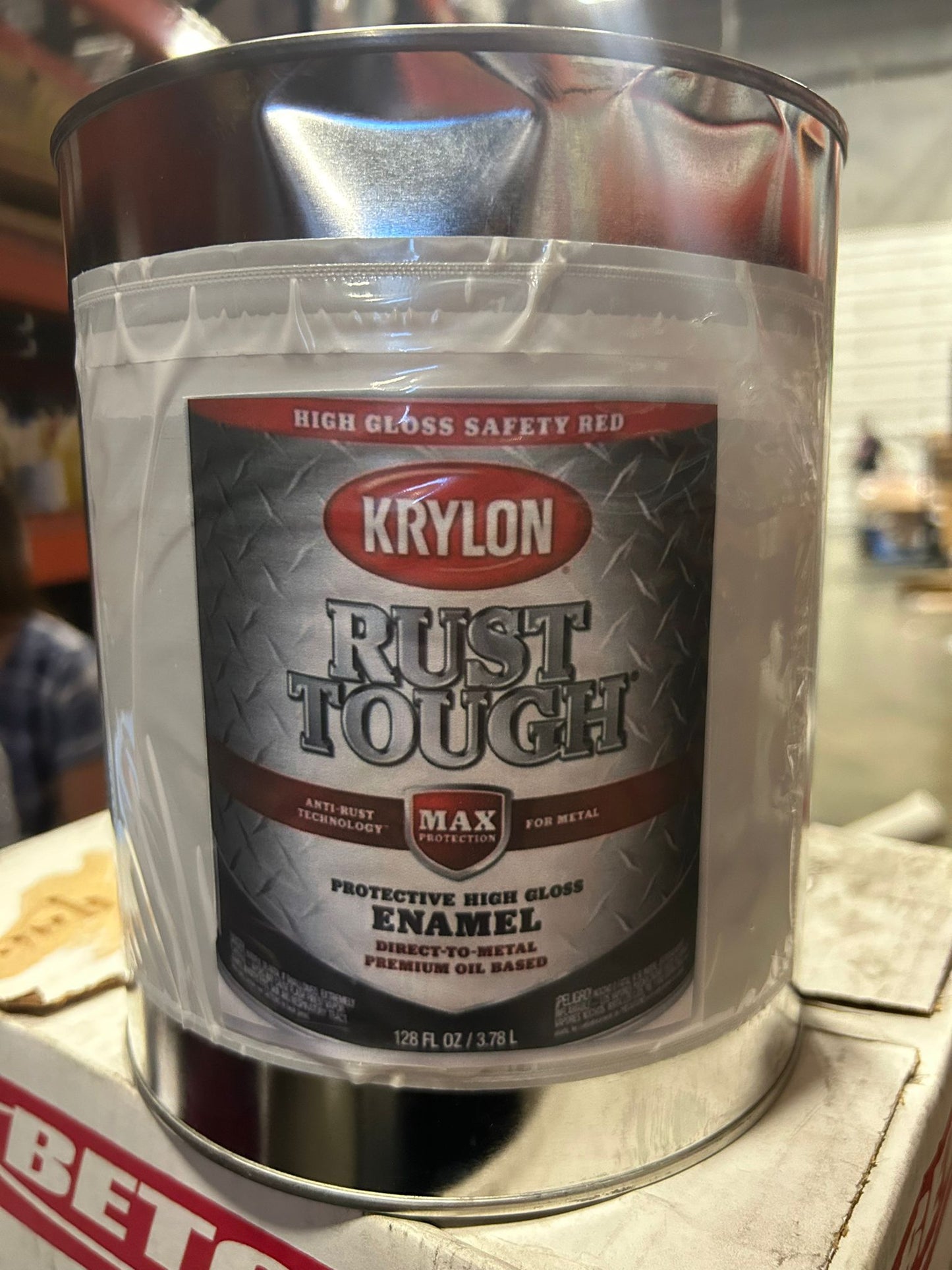 Krylon Rust Tough Gloss Anti-Rust Safety Color Rust Control Enamel, Safety Red, 1 Gal.