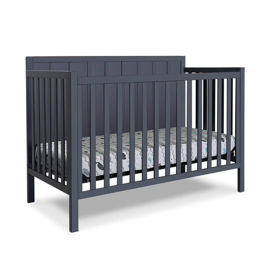Sorelle Furniture Essex Crib Classic 4-in-1 Convertible Crib, Made of Wood, Non-Toxic Finish, Wooden Baby Bed, Toddler Bed, Child’s Daybed and Full-Size Bed, Nursery Furniture-Midnight
