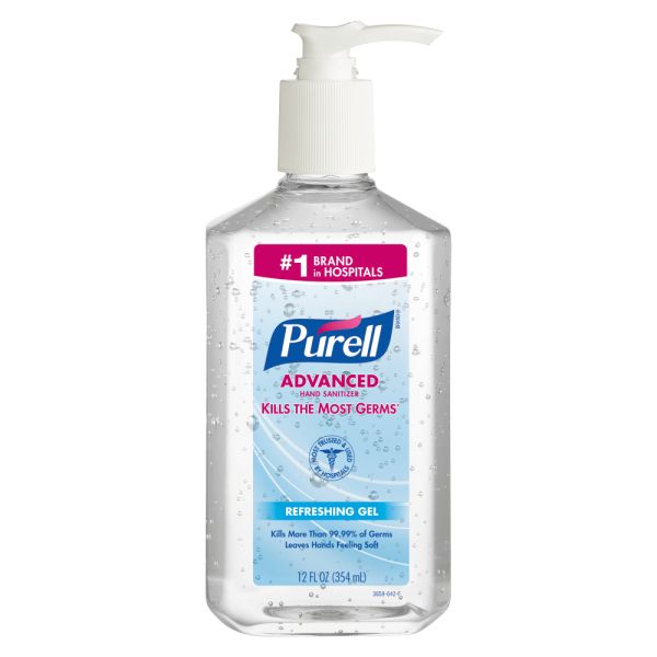 PURELL Advanced Hand Sanitizer Refreshing Gel, Clean Scent, 12 fl oz Pump Bottle