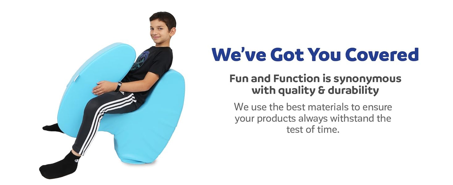 Fun and Function SensaSoft Squeezie Seat in - Sensory Cushion Seat Great for Kids with Special Needs Provides Soothing Pressure with Gentle Hug-Like Compression