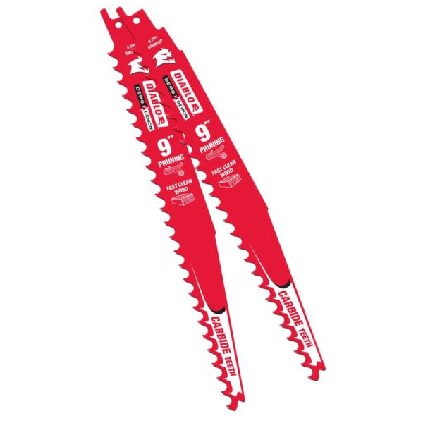 9 in. Carbide Pruning and Clean Wood Cutting Reciprocating Saw Blade (2-Pack)