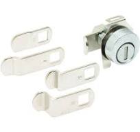 Universal 5-Cam C8735 Mailbox Lock, Na14 Keyway, Aluminum Face, Nickel Finish 10 PACK