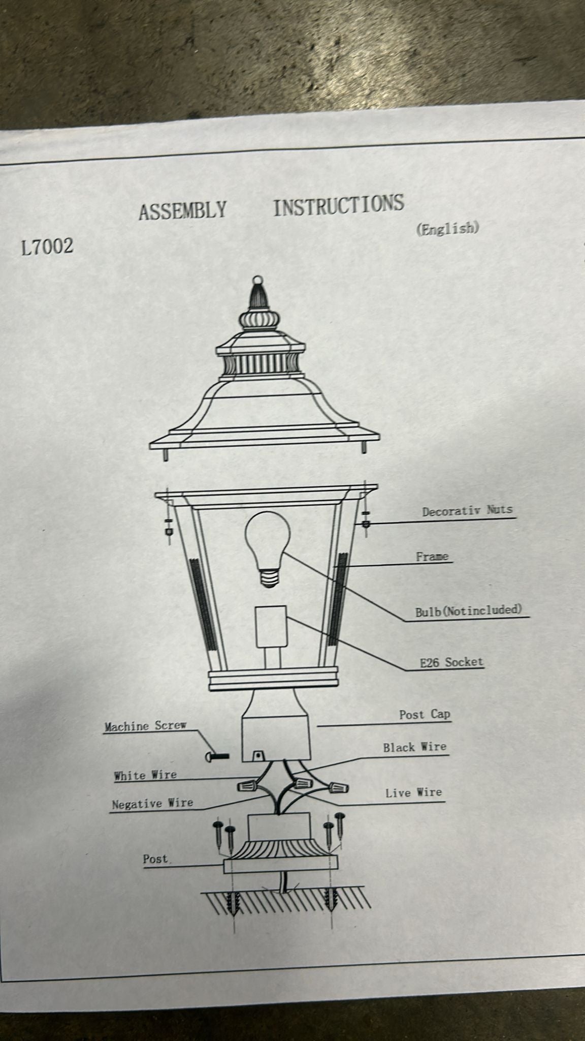 Garden lighting Retro Style Desing - Outdoor courtyard pillar lamp-Iron Glass Outdoor Lantern