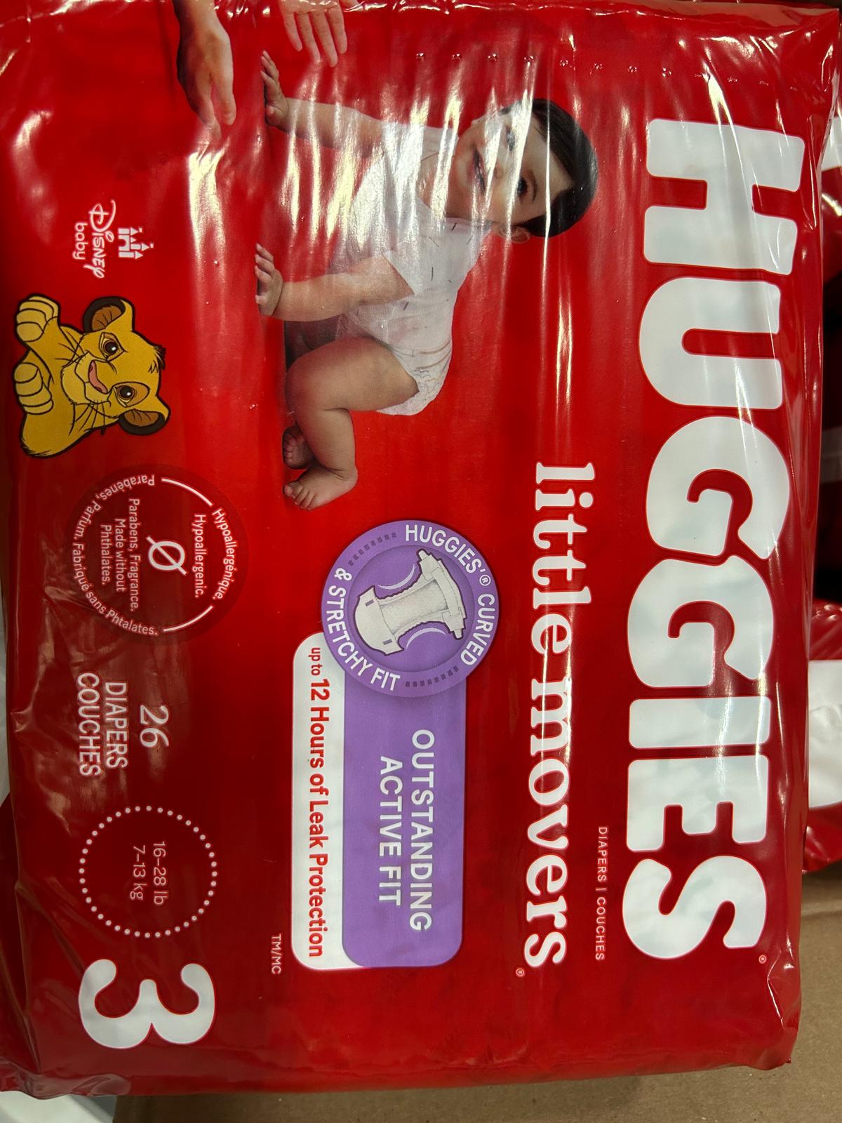 Huggies Size 3 Diapers, Little Movers Baby Diapers, Size 3 (16-28 lbs), 156 Count (6 packs of 26)