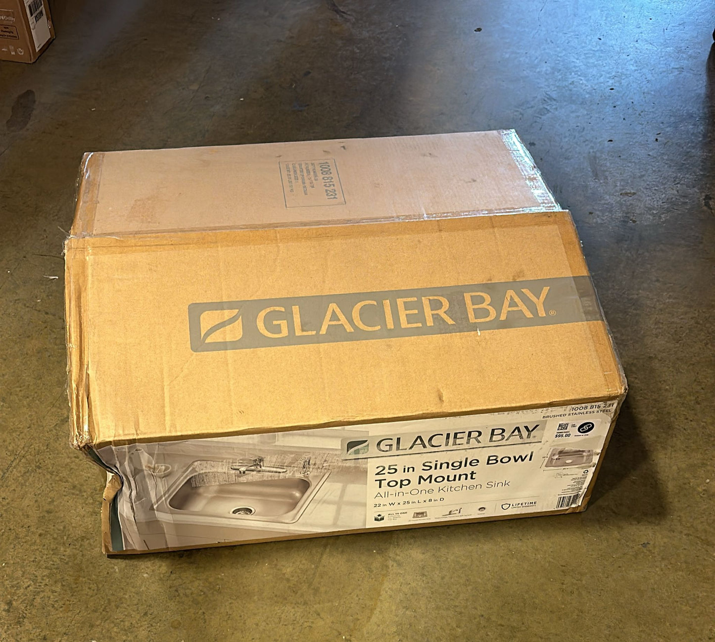Glacier Bay Model # VT2522A18SHA1 25 in. Drop-In Single Bowl Kitchen Sink with Faucet & Sprayer