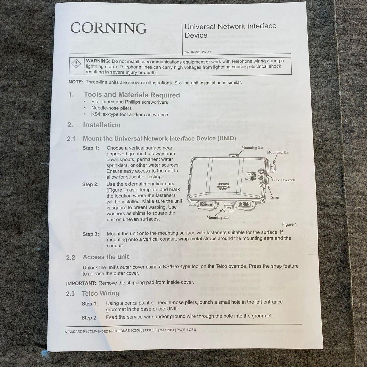 Corning Universal Network Interface Device