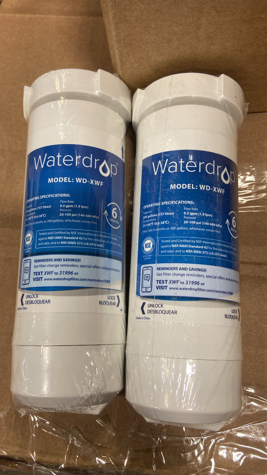 Lot of 2 Waterdrop MD-Xwf Replacement Forge Xwf Refrigerator Water Filter