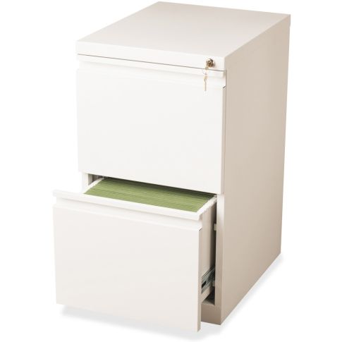 WorkPro 19-7/8inD Vertical 2-Drawer Filing Cabinet Mobile Pedestal File Cabinet, White