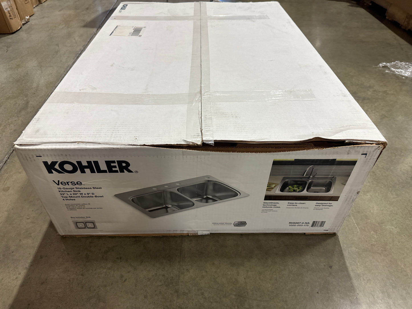 KOHLER Verse 33 in. Drop-in Double Bowl 20 Gauge Stainless Steel Kitchen Sink with 4-Holes