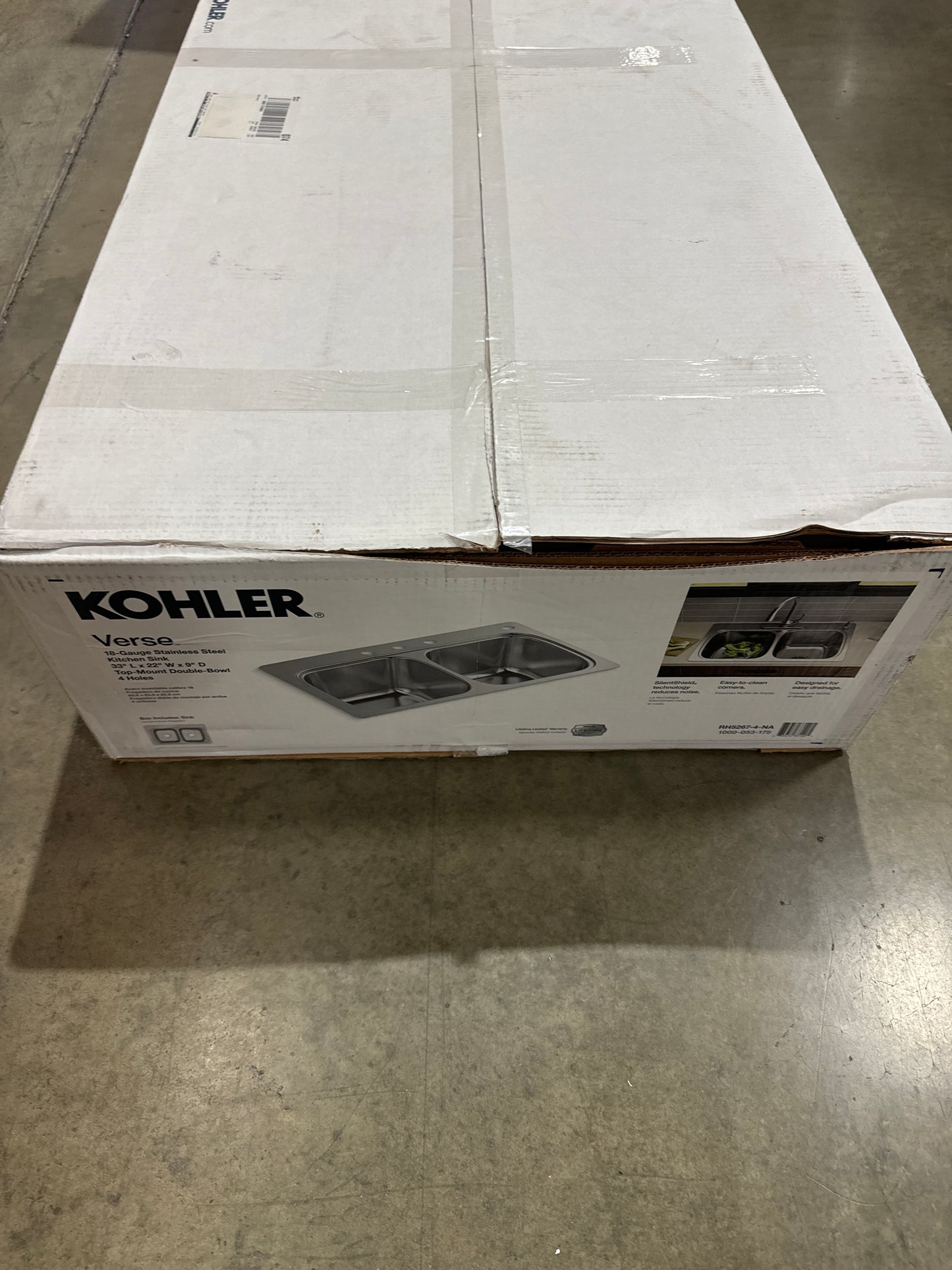 KOHLER Verse 33 in. Drop-in Double Bowl 20 Gauge Stainless Steel Kitchen Sink with 4-Holes