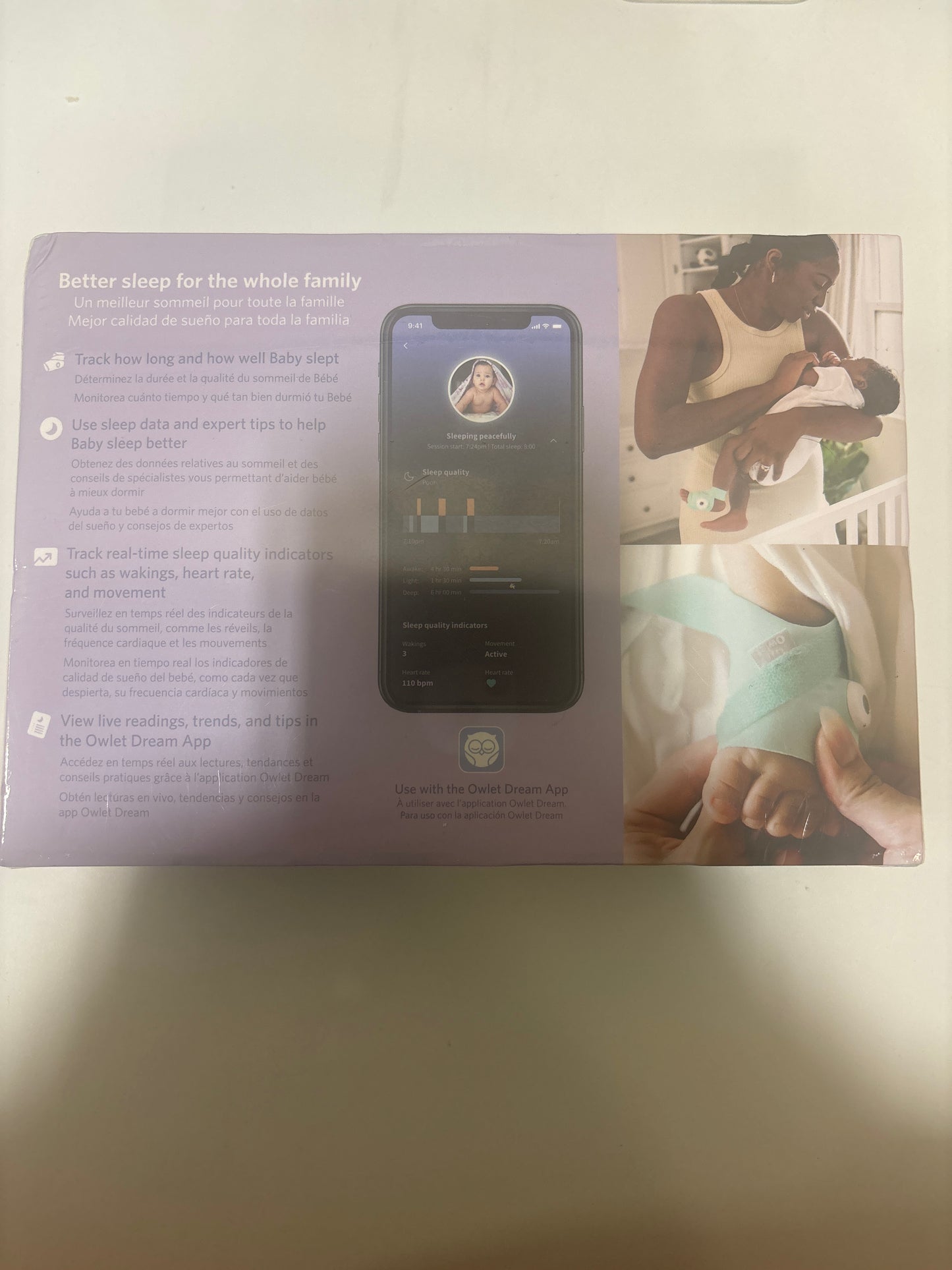 Owlet Dream Sock® - FDA-Cleared Smart Baby Monitor - Track Live Pulse (Heart) Rate, Oxygen in Infants - Receive Notifications - Mint