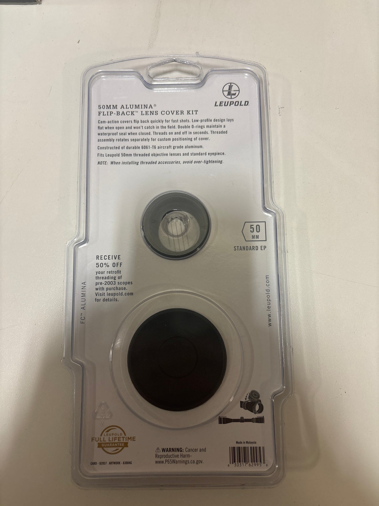 Leupold Alumina 50mm and Standard EP Flip Back Lens Cover Kit