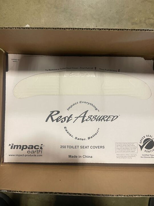 Impact Products Rest Assured Toilet Seat Cover, White 1000 per Carton 10729661273055