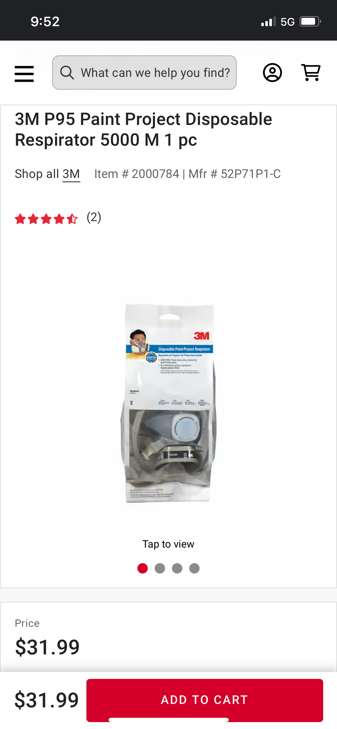 3M P95 / Organic Vapor Paint Project Reusable Respirator 6311, Large Size , NIOSH-APPROVED, Use For Professional Paint Spraying, Lightweight, Flexible, Thermoplastic Faceseal For Comfort (6311P1-DC)