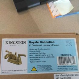 Kingston Brass KB5602FL 4-Inch Centerset Lavatory Faucet, 4", Polished Brass