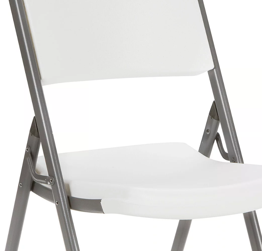 Deluxe Plastic Folding Chair - White (Set of 4)