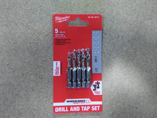 SHOCKWAVE SAE Steel Drill Tap Set (5-Piece)